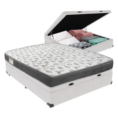Cama Box Com Baú Ortobom Iso100 Bege D33 Branco