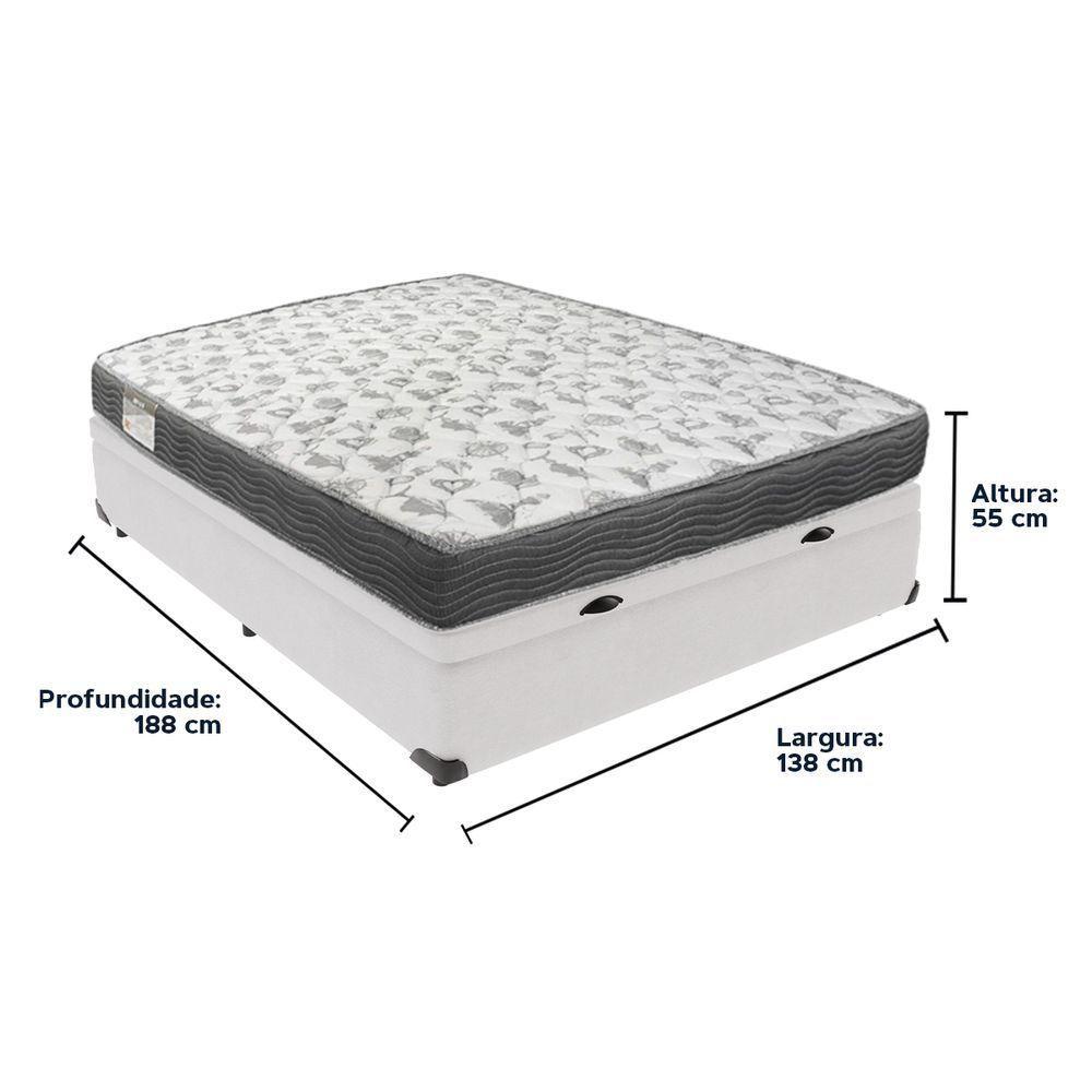 Cama Box Com Baú Ortobom Iso100 Bege D33 Branco - 5