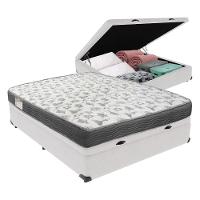 Cama Box Com Baú Ortobom Iso100 Bege D33 Branco - 1