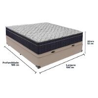 Cama + Box Bau Casal Colchão Extra Firme Ortobom D45 Airtech Bege - 5