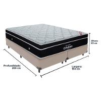 Cama + Box Colchão King Com Molas Ensacadas Ortobom Europillow Elegant Bege - 5