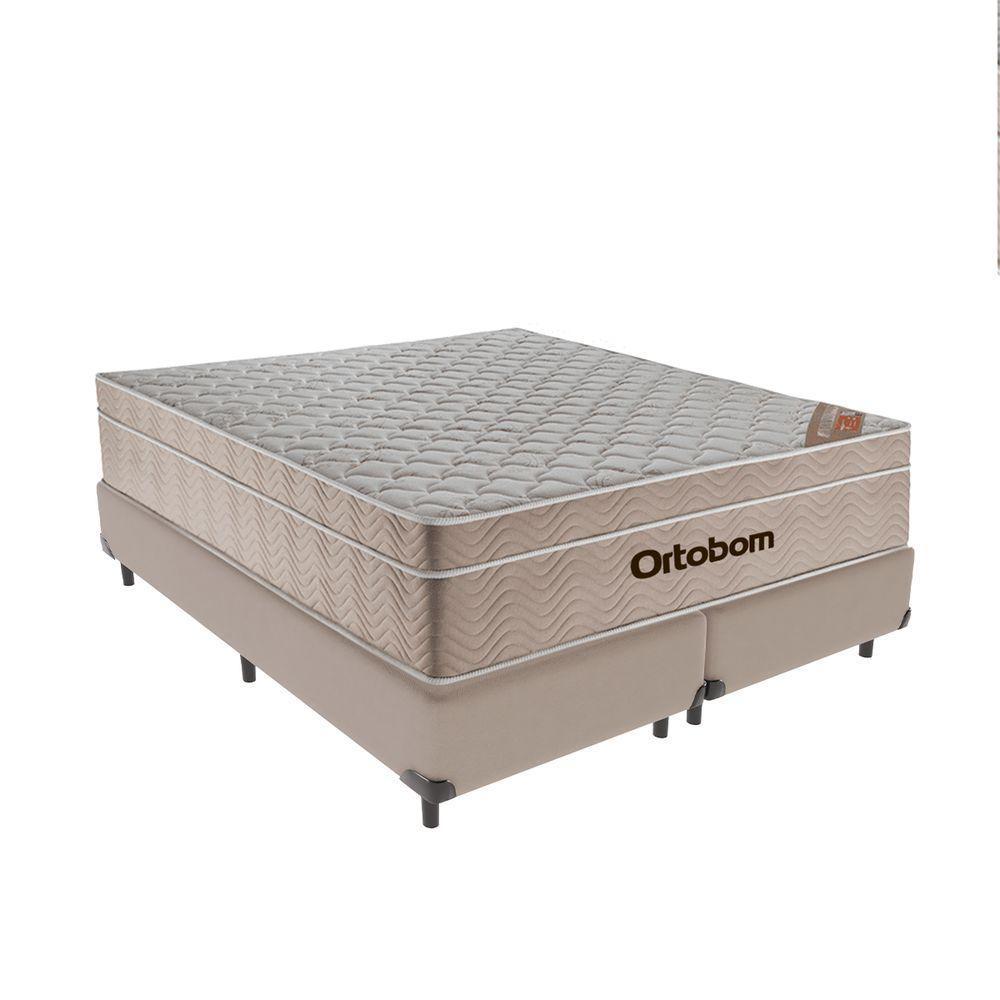 Cama + Box Airtech Colchão Ortobom Queen 158cm Springpocket Bege - 1
