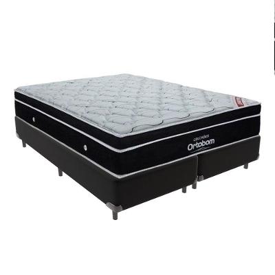 Cama + Box Colchão King Com Molas Ensacadas Ortobom Europillow Elegant Preto
