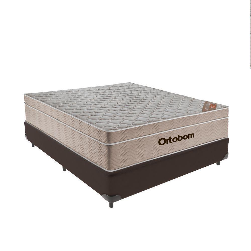 Cama + Box Airtech Colchão Ortobom Viúva 128cm Springpocket Marrom - 1