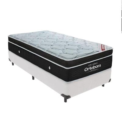 Cama + Box Colchão Molas Ensacadas Solteiro Ortobom Elegant Pillow Branco
