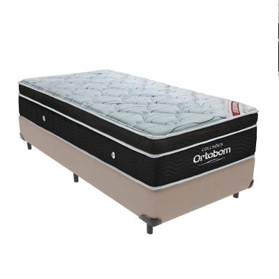 Cama + Box Colchão Molas Ensacadas Solteiro Ortobom Elegant Pillow Bege