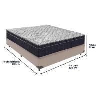 Cama + Box Casal Colchão Ortobom D45 Airtech Extra Firme Bege - 5