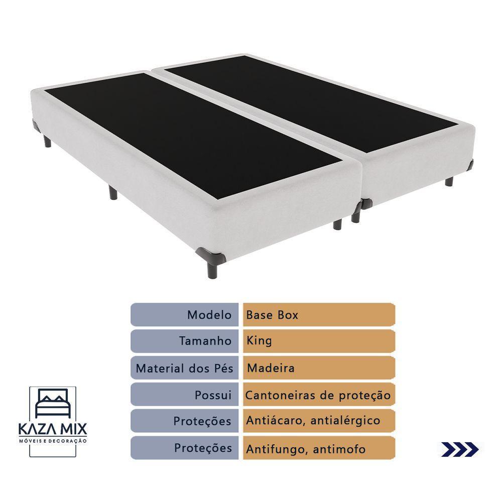 Cama + Box Colchão King Com Molas Ensacadas Ortobom Europillow Elegant Branco - 4