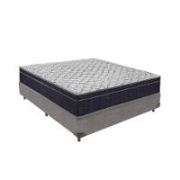Cama + Box Casal Colchão Ortobom D45 Airtech Extra Firme Cinza - 1