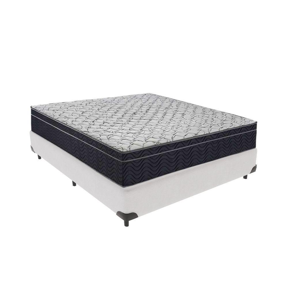 Cama + Box Casal Colchão Ortobom D45 Airtech Extra Firme Branco - 1