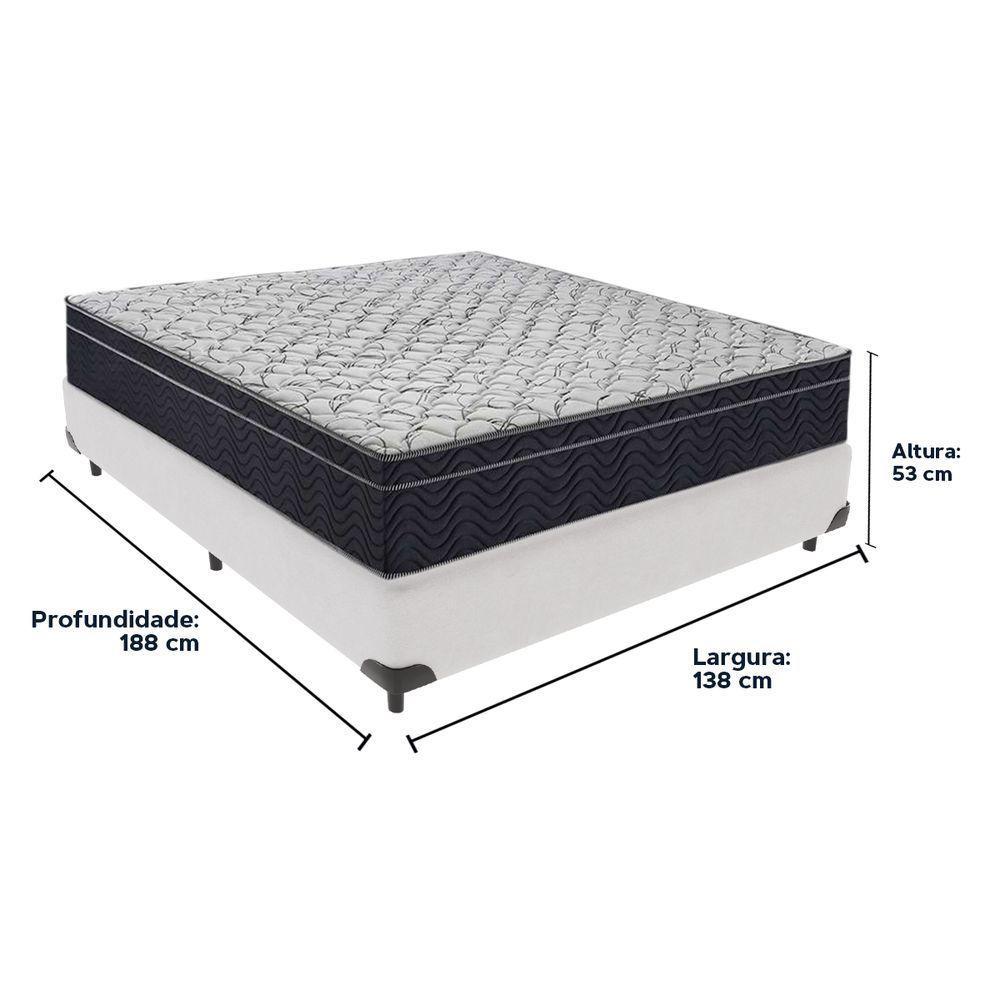 Cama + Box Casal Colchão Ortobom D45 Airtech Extra Firme Branco - 5