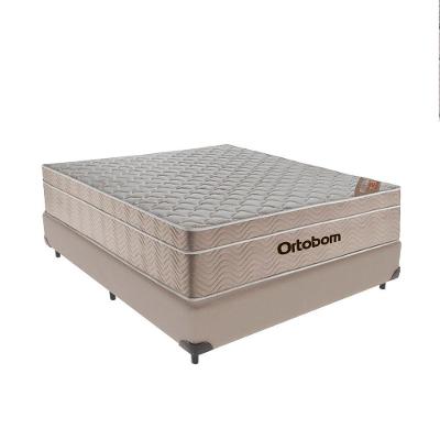 Cama + Box Airtech Colchão Ortobom Casal 138cm Springpocket Preto