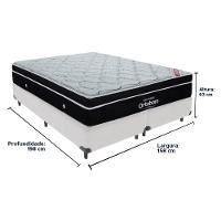 Cama Box Branco E Colchão Elegant Molas Ensacadas Queen Ortobom - 6