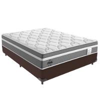 Cama Box Casal E Colchão Molas Ensacadas Berlim Probel - Marrom - 1