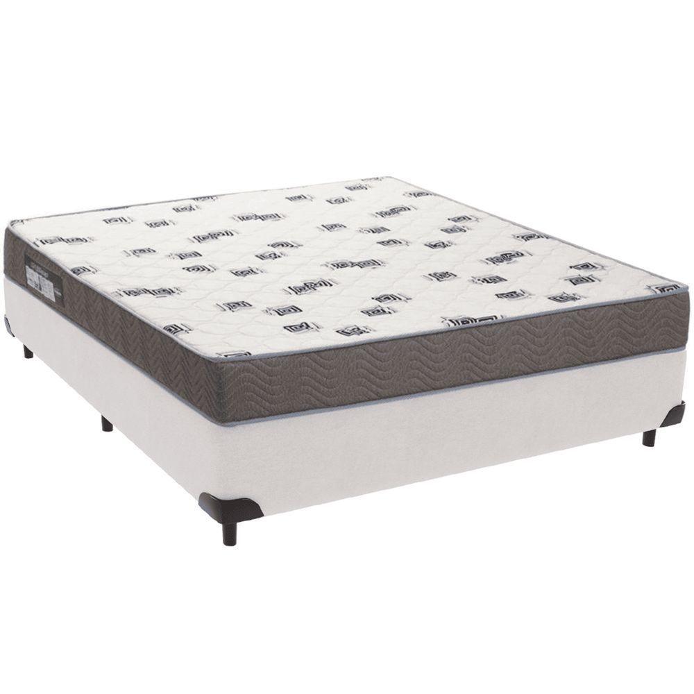 Cama Box Branco E Colchão Light Espuma D33 Casal Ortobom - 1