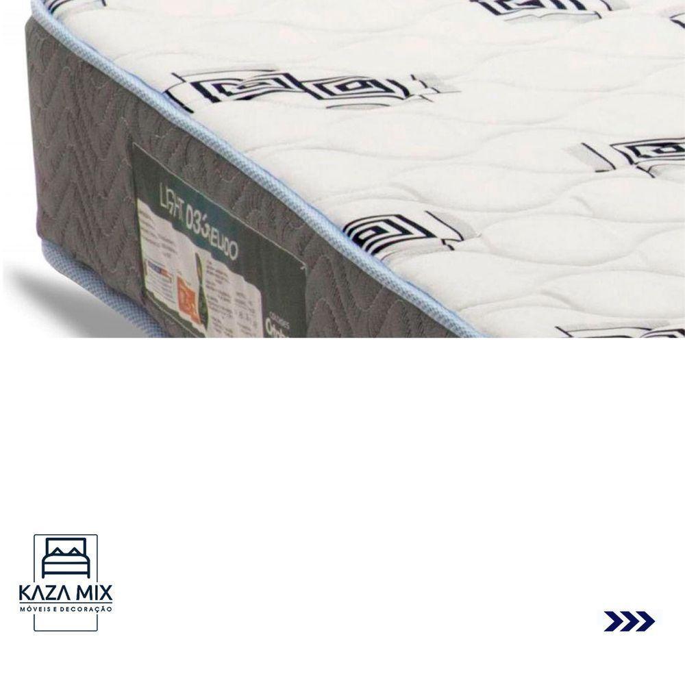 Cama Box Branco E Colchão Light Espuma D33 Casal Ortobom - 4