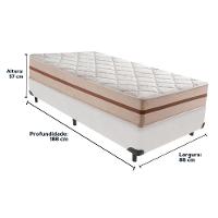 Cama Box Branco E Colchão Classic 22 Cm Molas Ensacadas Solteiro Anjos - 6