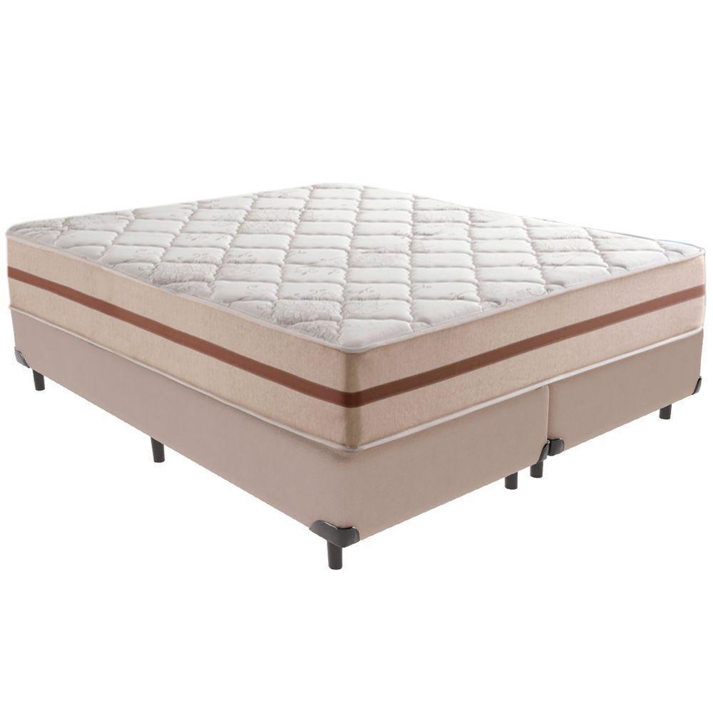 Cama Box Bege E Colchão Classic 26 Cm Molas Ensacadas Queen Anjos - 5