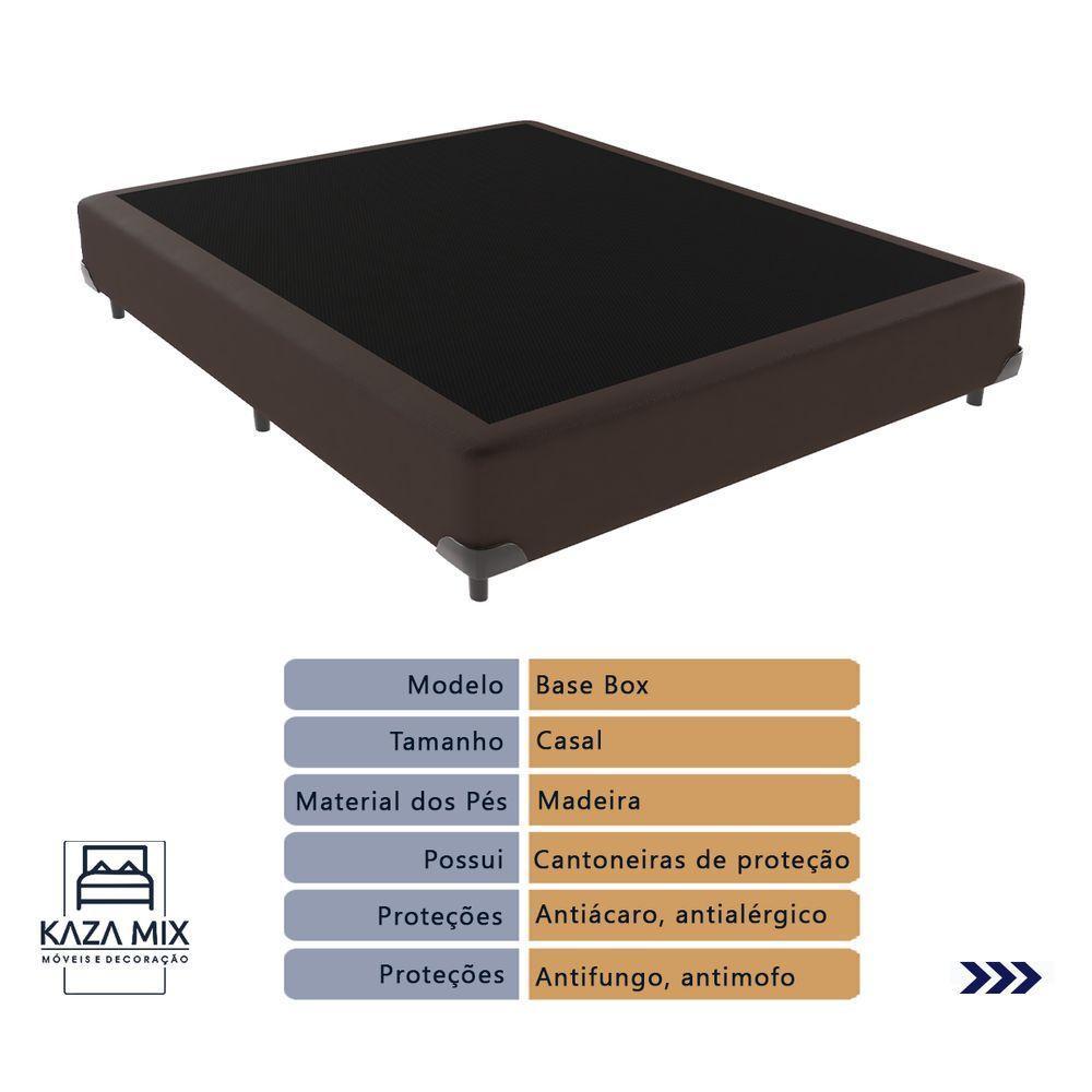 Cama Box Casal Marrom E Colchão Ortobom Airtech Springpocket - 4