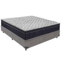 Cama Box Cinza E Colchão Airtech 150 Espuma D45 Viúvo Ortobom - 1