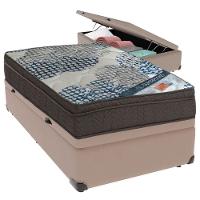 Cama Box Baú Bege E Colchão Iso Superpocket Molas Ensacadas Solteiro Ortobom - 5