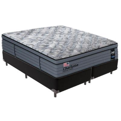 Cama Box Preto E Colchão King Charlotte Molas Ensacadas Sealy