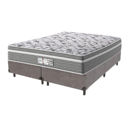 Cama Box Cinza E Colchão Queen Evolution Probel