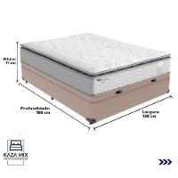 Cama Box Baú E Colchão Amsterdã Molas Ensacadas Casal Probel Casal Bege - 3