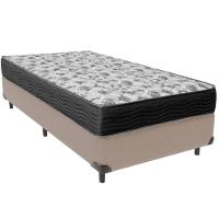 Cama Box Bege E Colchão Iso100 Espuma D33 Solteiro Ortobom - 5