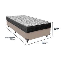 Cama Box Bege E Colchão Iso100 Espuma D33 Solteiro Ortobom - 6