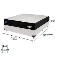 Cama Box Branco E Colchão Casal Concept Molas Ensacadas Plumatex - 3
