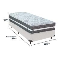 Cama Box Branco E Colchão Black Graphite Molas Ensacadas Solteiro 88x188x32 Anjos - 6