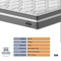 Cama Box Casal E Colchão Molas Ensacadas Berlim Probel - Cinza - 2