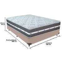 Cama Box Bege E Colchão Black Graphite Molas Ensacadas Casal Anjos - 6