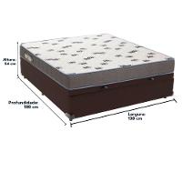 Cama Box Casal Com Bau Ortobom D33 Light Marrom - 5
