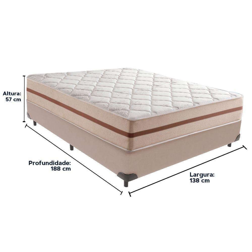 Cama Box Bege E Colchão Classic 22 Cm Molas Ensacadas Casal Anjos - 6