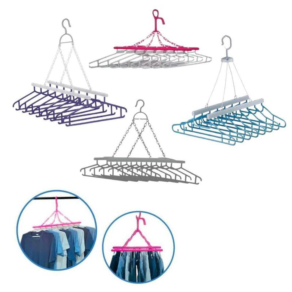 Varal Premium Com 8 Cabides Para Pendurar Camisa E Camiseta - 1