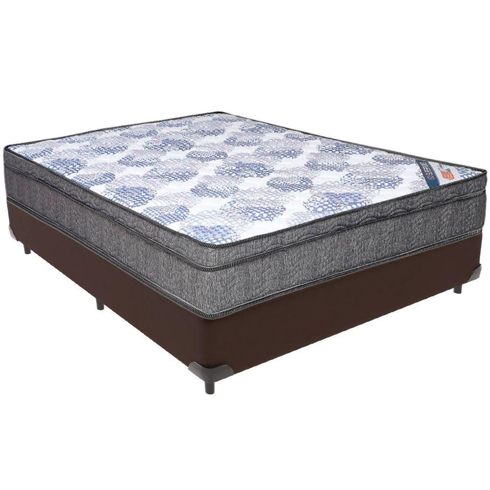 Cama Box Marrom E Colchão Iso Superpocket Molas Ensacadas Casal Ortobom - 1