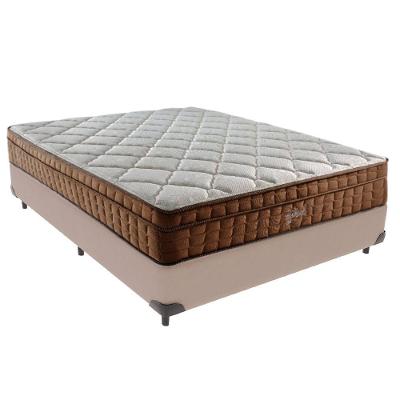 Cama Box Casal E Colchão Ortopédico Anjos Star Molas - Bege
