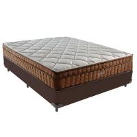 Cama Box Casal E Colchão Ortopédico Anjos Star Molas - Marrom - 1