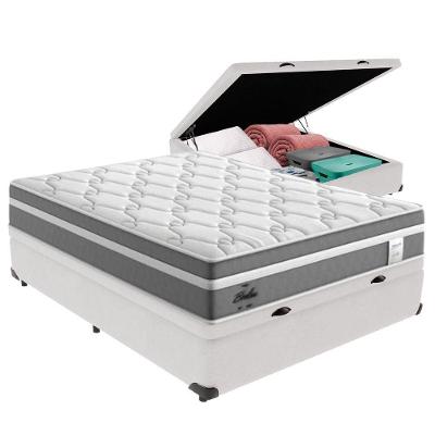 Cama Box Baú Casal E Colchão Molas Ensacadas Berlim Probel Branco