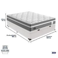 Cama Box Baú Casal E Colchão Molas Ensacadas Berlim Probel Branco - 3