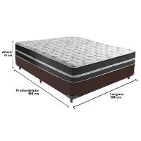 Cama Box Marrom E Colchão Classic Preto Molas Ensacadas Casal Anjos - 3