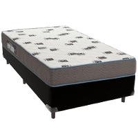 Cama Box Preto E Colchão Light Espuma D33 Solteiro Ortobom - 1