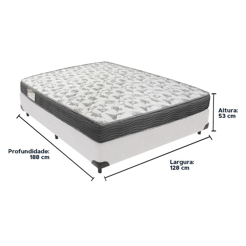 Cama Box Branco E Colchão Iso100 Espuma D33 Viúvo Ortobom - 3