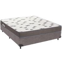 Cama Box Cinza E Colchão Light Espuma D33 Casal Ortobom - 1
