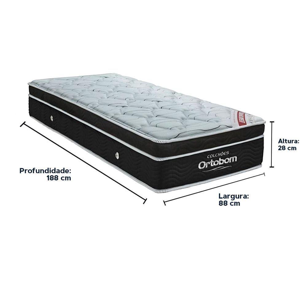 Cama Box Branco E Colchão Elegant Molas Ensacadas Solteiro Ortobom - 3