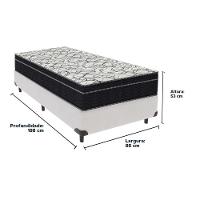 Cama Box Branco E Colchão Airtech 150 Espuma D45 Solteiro Ortobom - 3