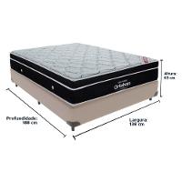 Cama Box Bege E Colchão Elegant Molas Ensacadas Casal Ortobom - 6