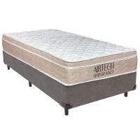 Cama Box Solteiro Cinza+colchão Airtech Molas Ortobom - 1